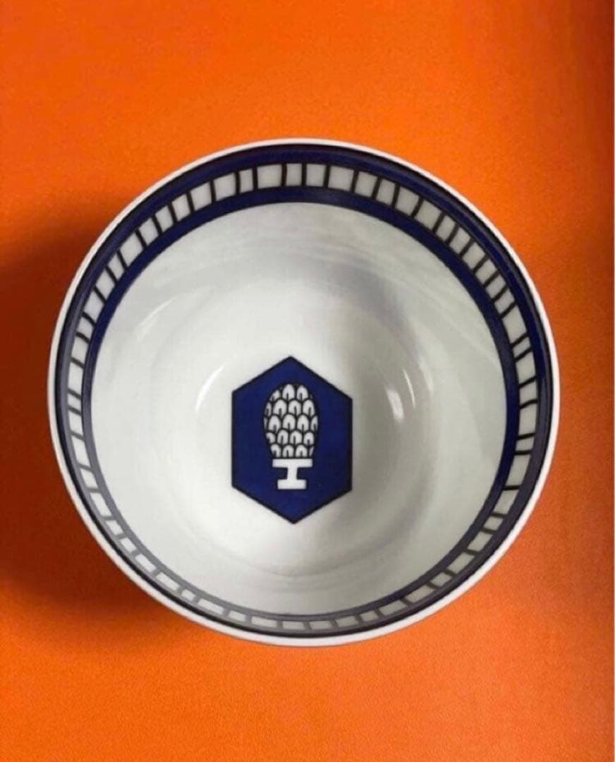 HERMESエルメスブルーダイユールNo2 ボウル小鉢お椀未使用絵柄難ありお値打
