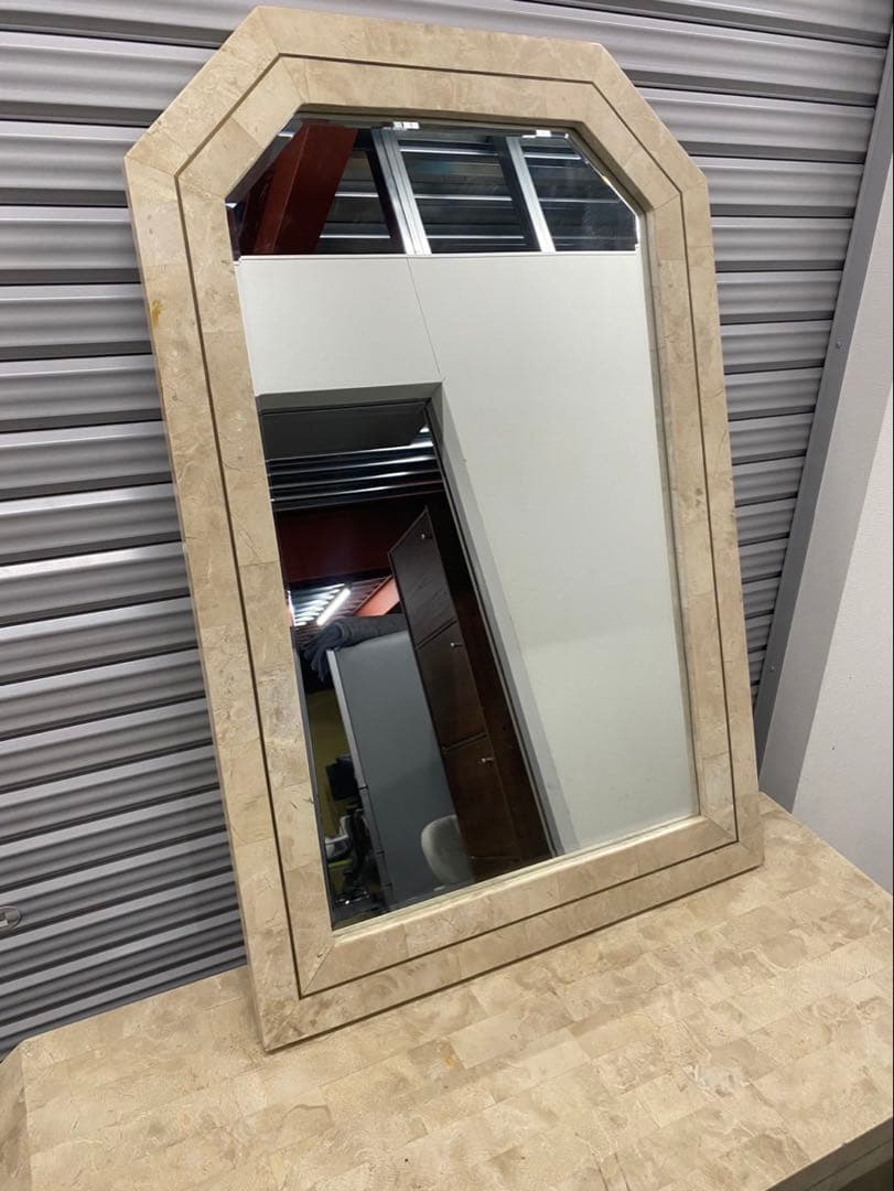 大塚家具 IDC 高級ドレッサー 化粧台　ミラー　セット石調 木製