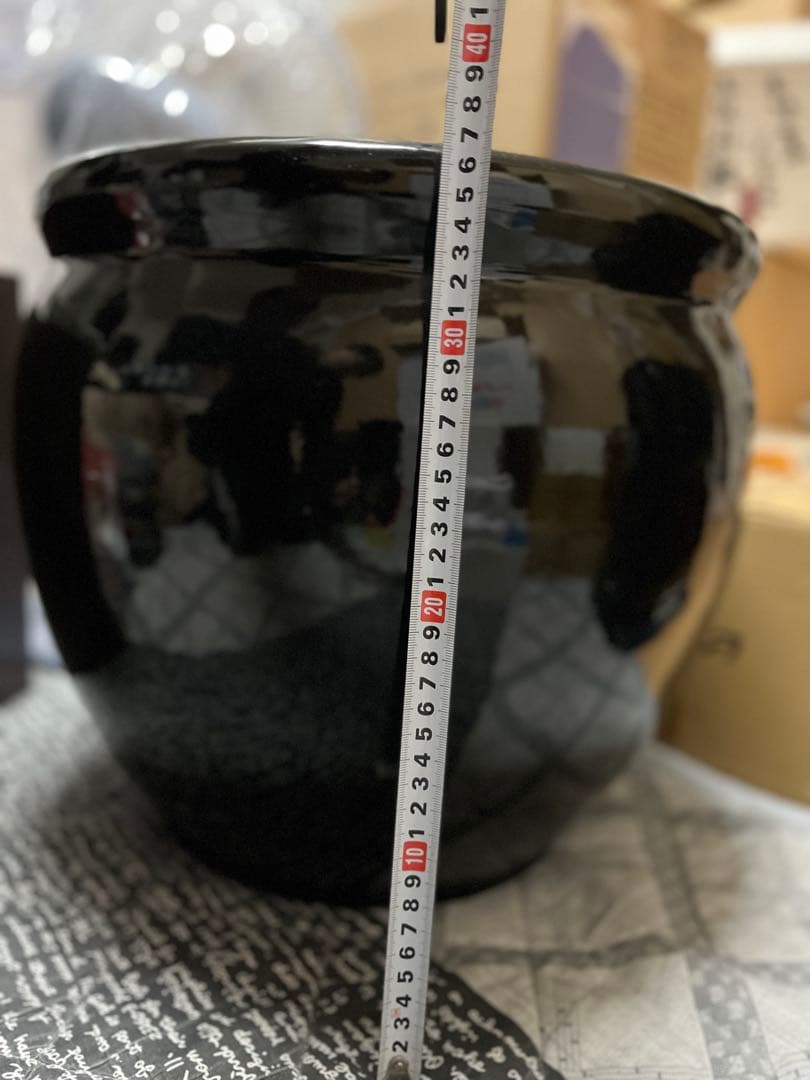 黒い丸型植木鉢 大鉢用