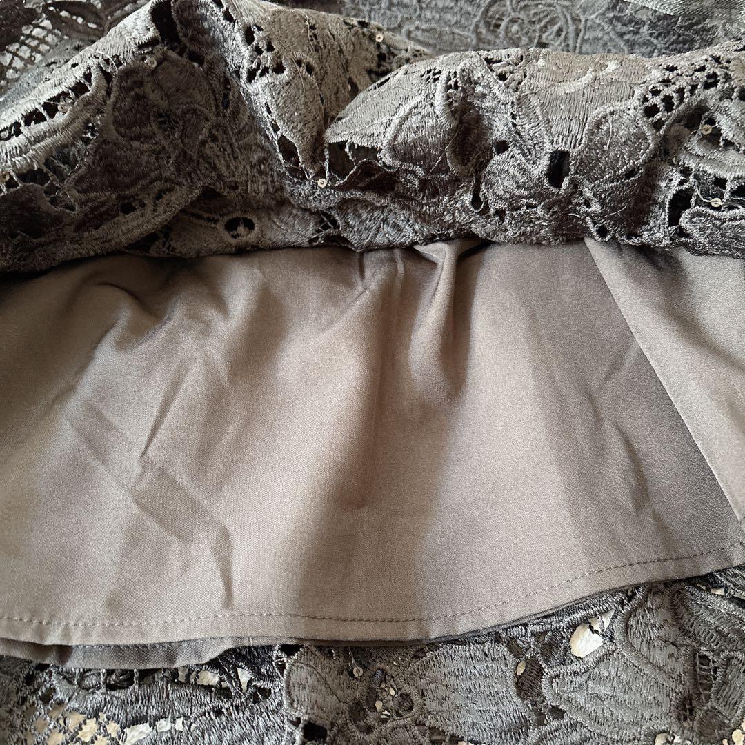 新品✨LEJA ビジューカラー 花柄フリル マーメイドドレス S 黒 結婚式