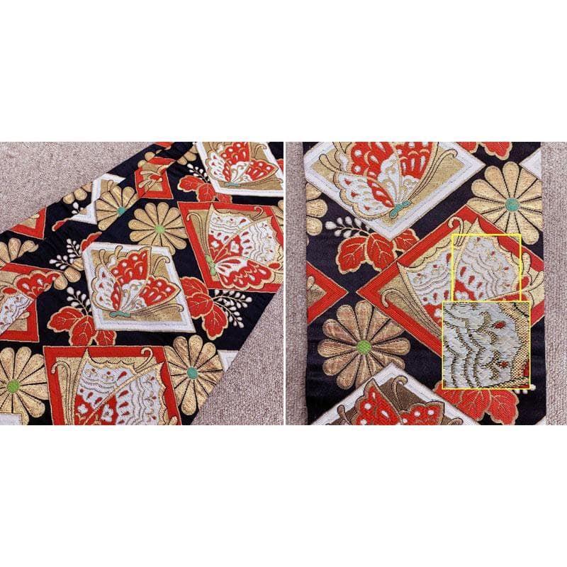 501ag31◎七五三 七歳 女児 着物&丸帯 小紋柄 部分絞り染め 鼓◎美品