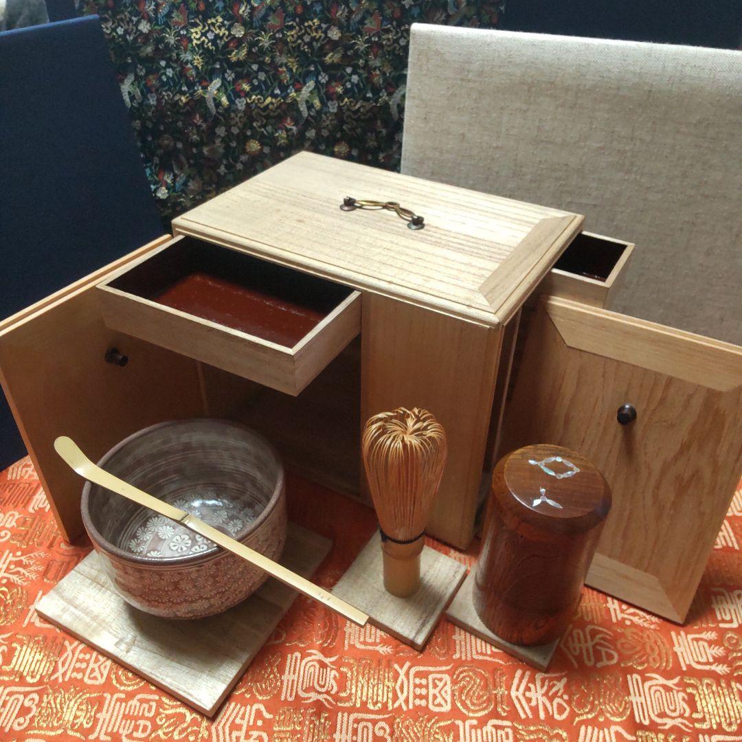 茶箱　遠州好み橋立茶箱　七宝文