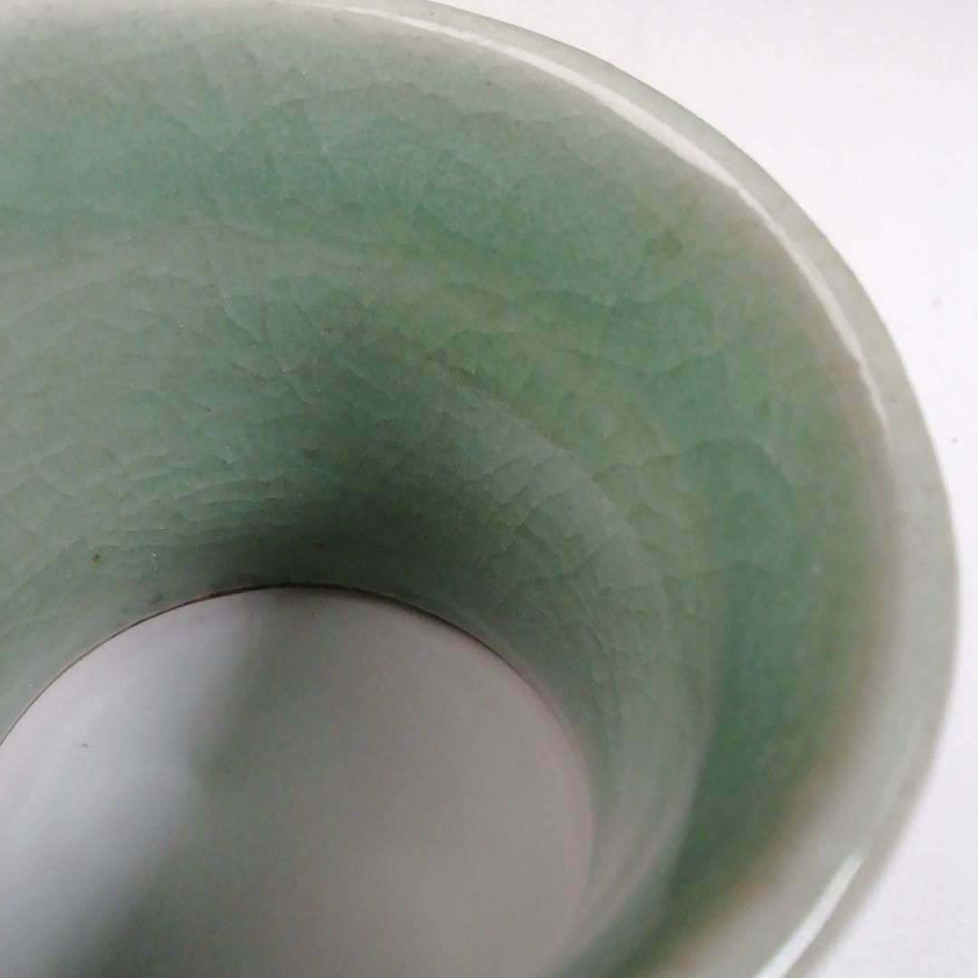 Ｔ７２３　蓋置　『高麗青磁』『韓国人間文化財』『柳根塋 作』　共箱　茶道具