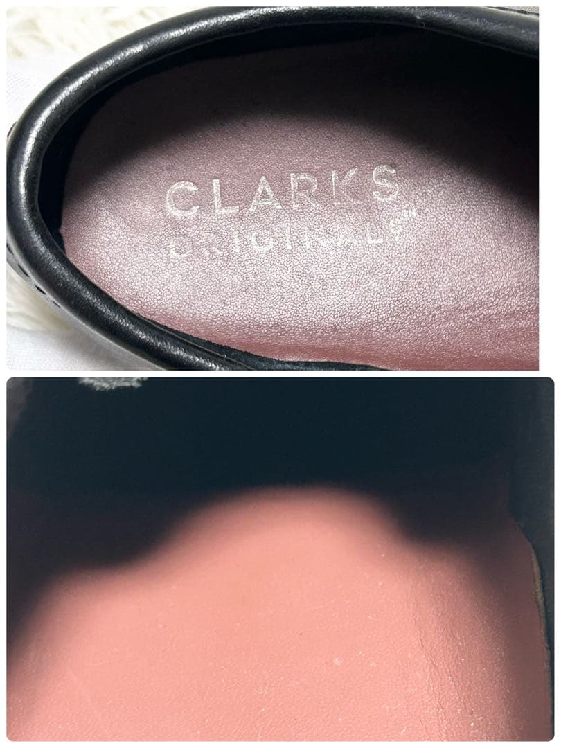 ✨美品✨クラークス Clarksワラビー ブラック オールレザー モカシン26㎝