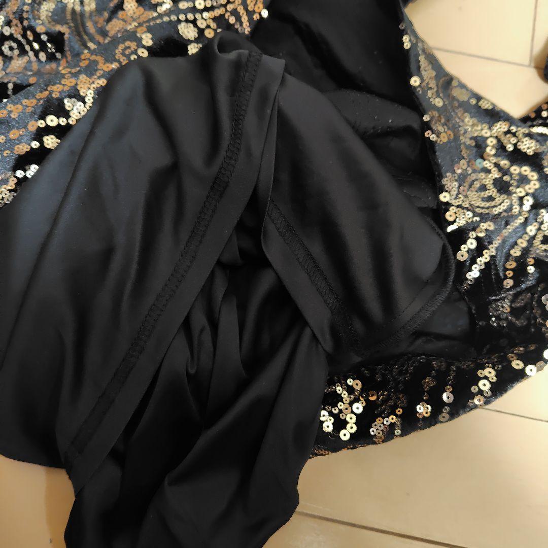 TADASHI SHOJI ベルベットスパンコールワンピース