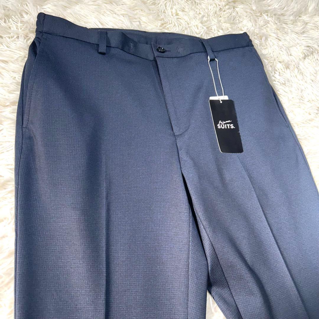 【未使用タグ付】アオキ プリントジャージミニチェックセットアップ ネイビーXL