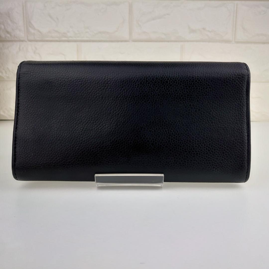 【XYz様用】シャネル　キャビアスキン　フラップ長財布　デカココ　2184