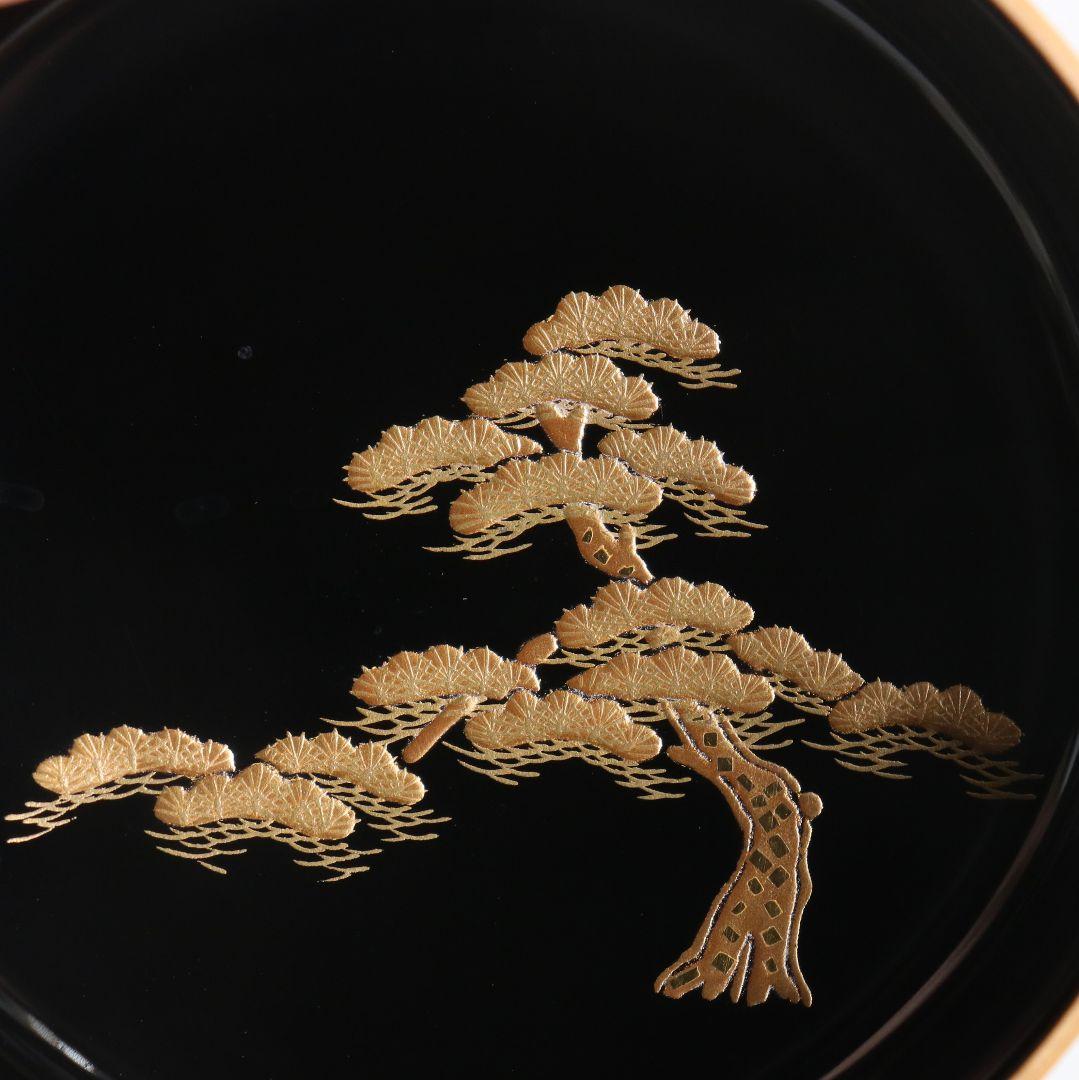 紫香(谷内一則)作 遠山松蒔絵 大棗 茶道具 共箱共布　V941　N8