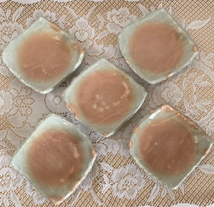 アンティーク 萩焼 菓子器セット 天鵬山 廣瀬淡雅 木箱入り