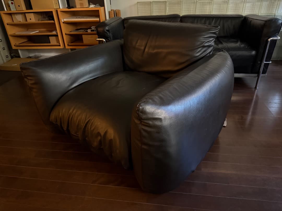 アルフレックス　arflex マレンコソファ　程度良好ブラックレザー定価72万