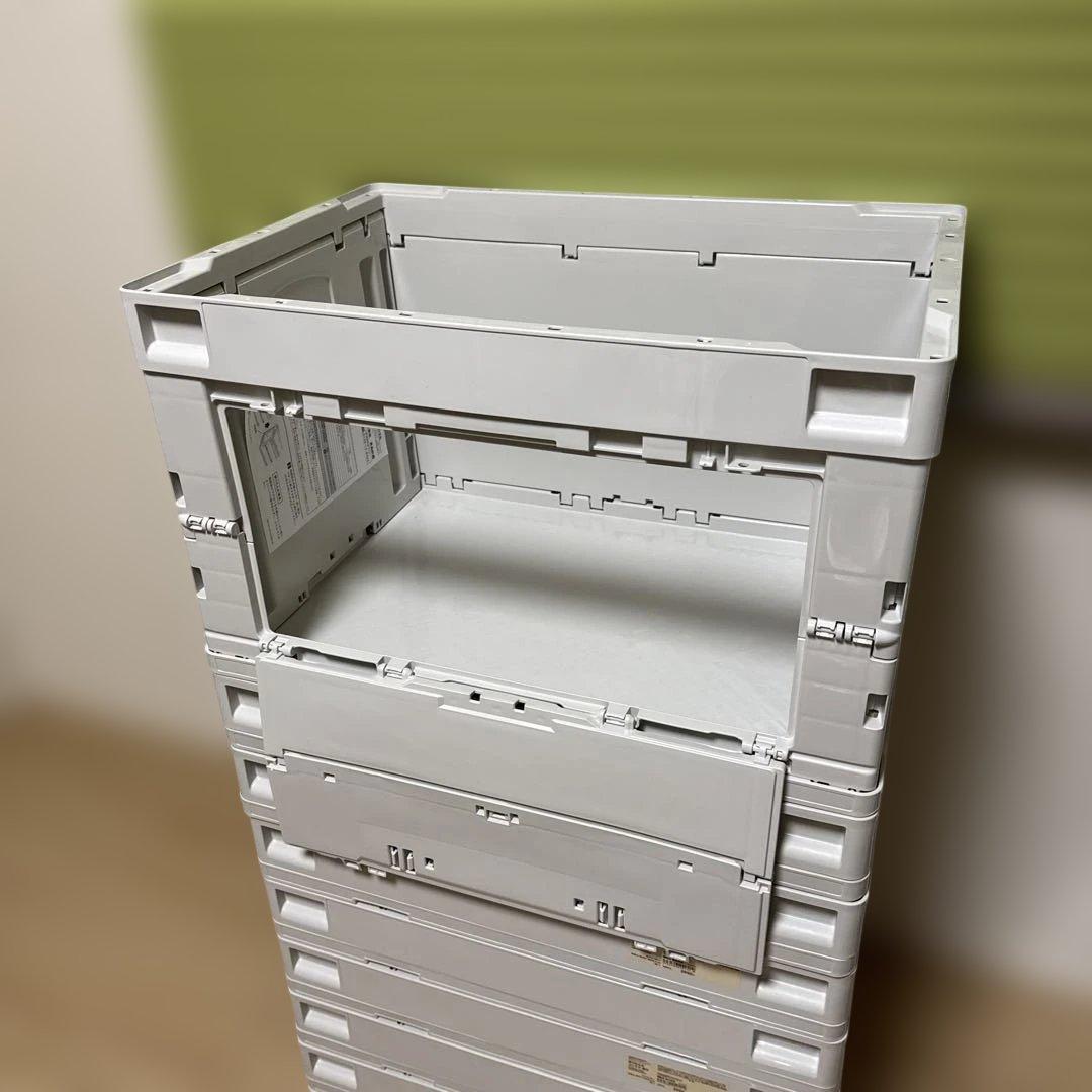 無印良品 折りたたみコンテナ 窓付 ホワイトグレー 50L 4個セット おまけ①