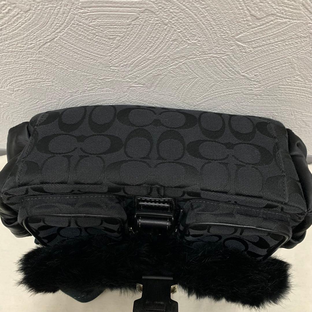COACH コーチ シグネチャー ソーホー ファー ブラック ショルダーバック