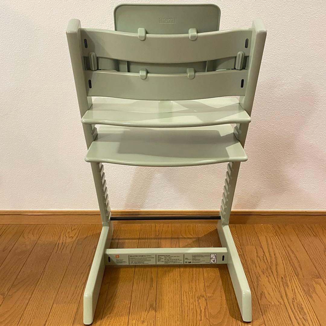 ストッケ　トリップ トラップ　ベビーチェア+ベビーセット+トレイ付　モスグリーン