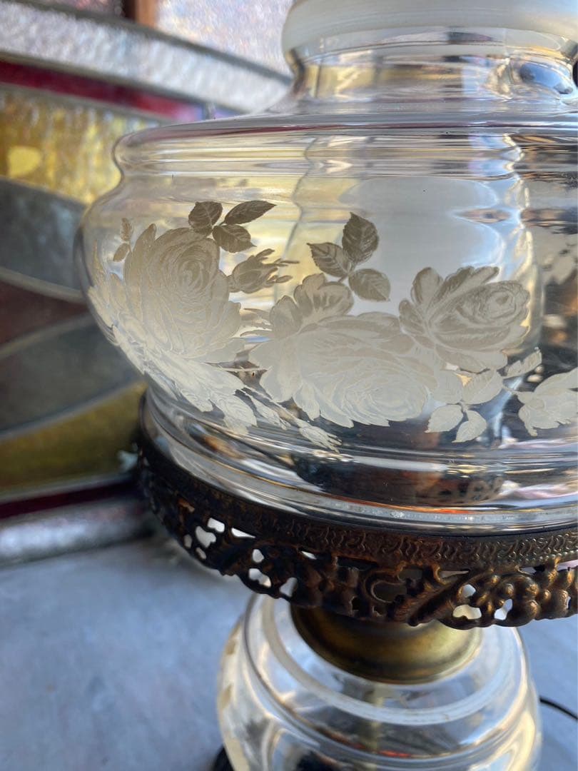 アンティーク 卓上スタンドランプ フロアスタンド ビンテージ ガラス インテリア