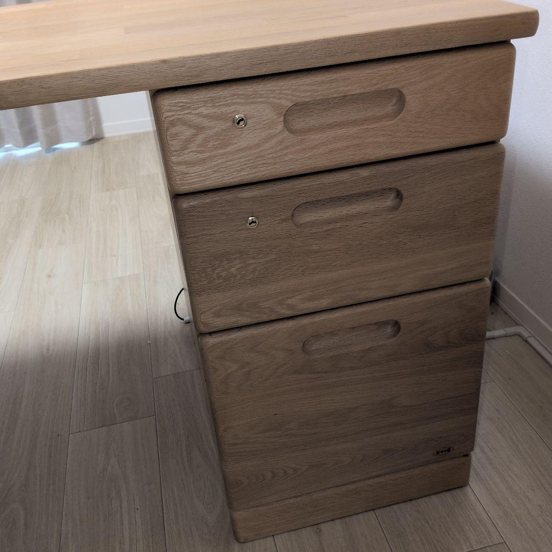 【マルコメ】浜本工芸　書斎机　オーク無垢天板