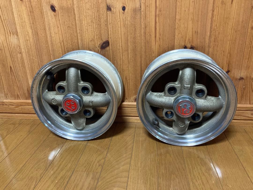 ワタナベ4s 10インチアルミホイール PCD110 2本センターキャップ付き