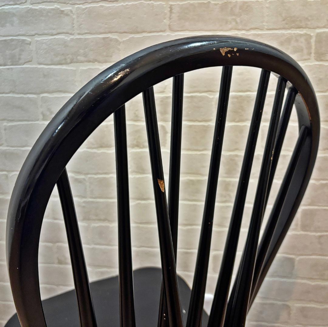 秋田木工 アンティーク レトロ ブラック スピンドルバック ウィンザーチェア①