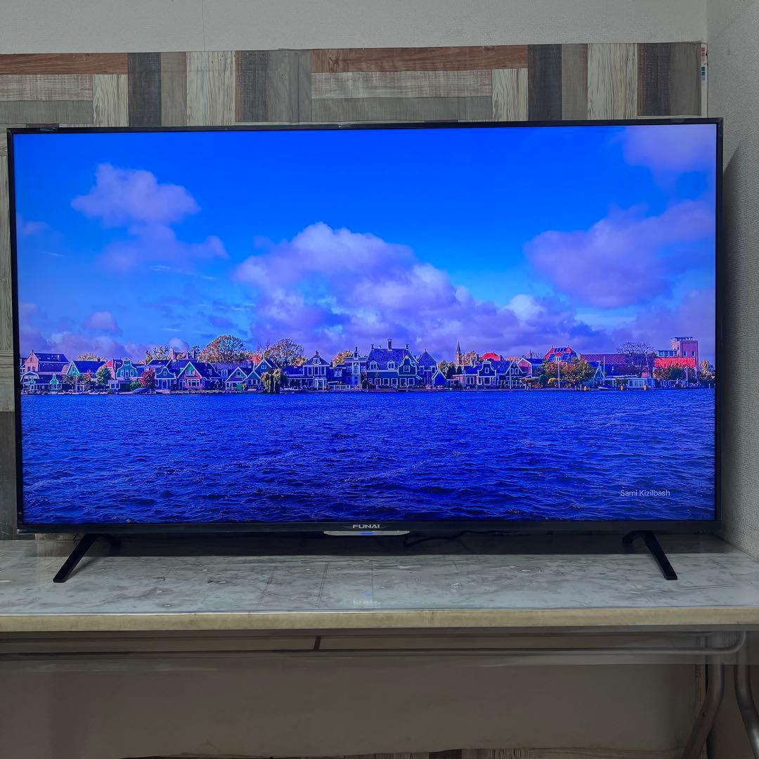 即日受渡❣️全国送料込展示見本品フナイ65型4KTV録画機能内蔵Wチューナ搭載