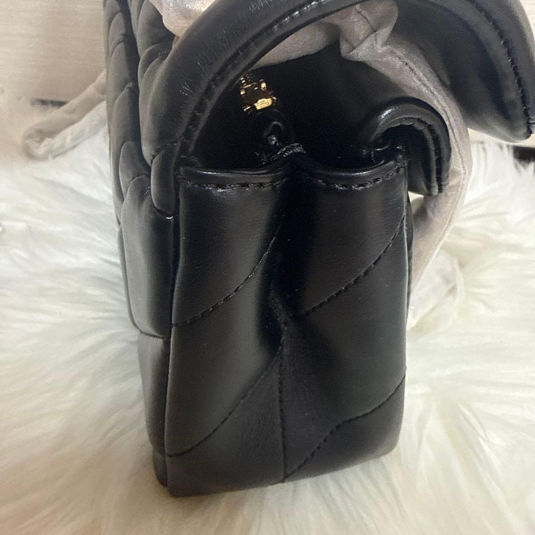 COACH ブラック キルティング ショルダーバッグ26cm