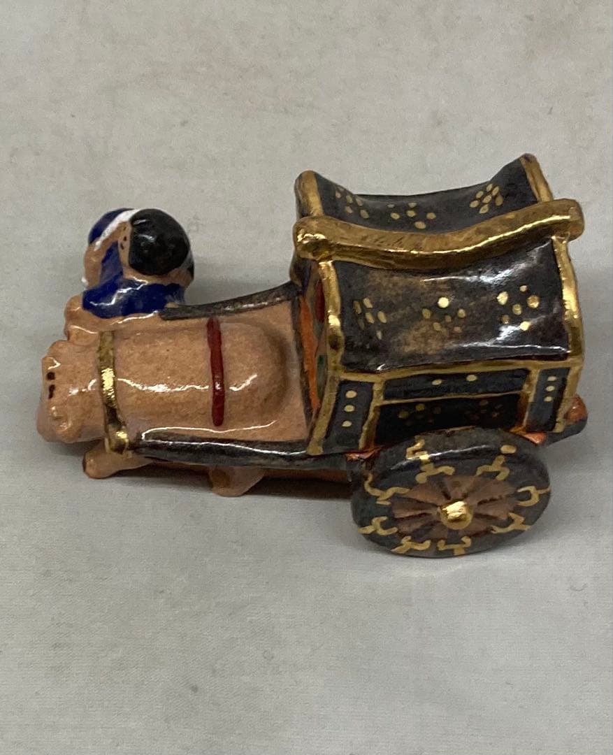 B526s「牛車童狩衣 香合」長谷川剛作　共箱　一陶人窯　埼玉　茶道具