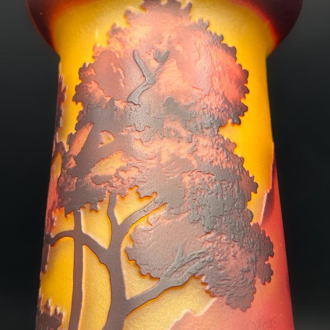 アンティーク レトロ 花瓶 植物 ガレ風 (美品）