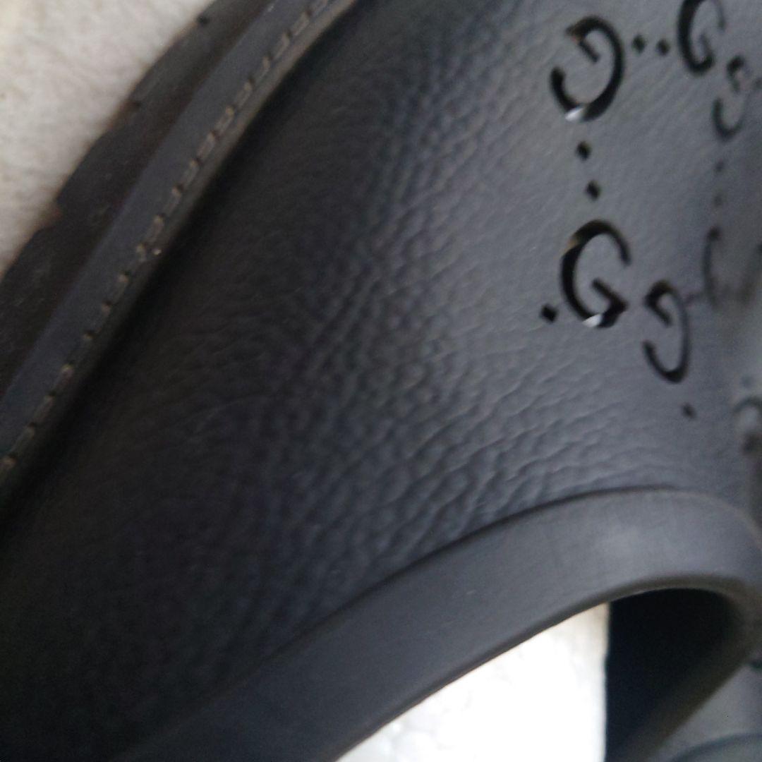 美品☆GUCCIラバーサンダル27.0相当BLACK軽量幅広