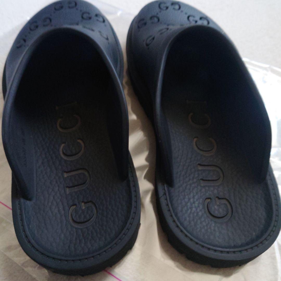 美品☆GUCCIラバーサンダル27.0相当BLACK軽量幅広