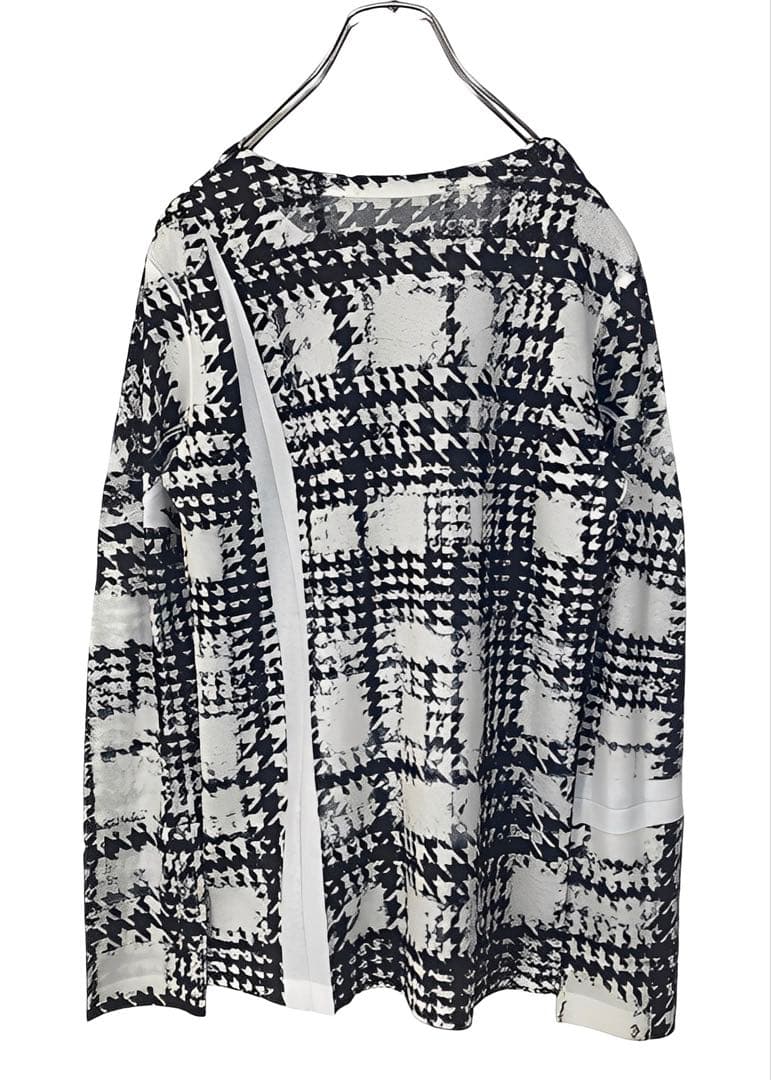 Y's ワイズ 美品 グレンチェック ラウンドネック カットソー 2