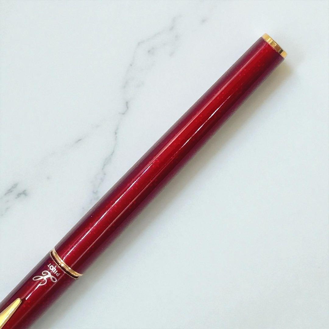 【初期型+美品】PILOT パイロット レディー 万年筆 メタリックレッド