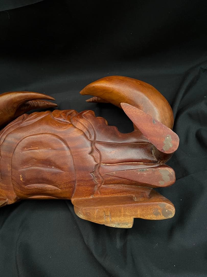 稀少 木彫りの蟹 カニ 木製 置物 木工 工芸品 飾り オブジェ