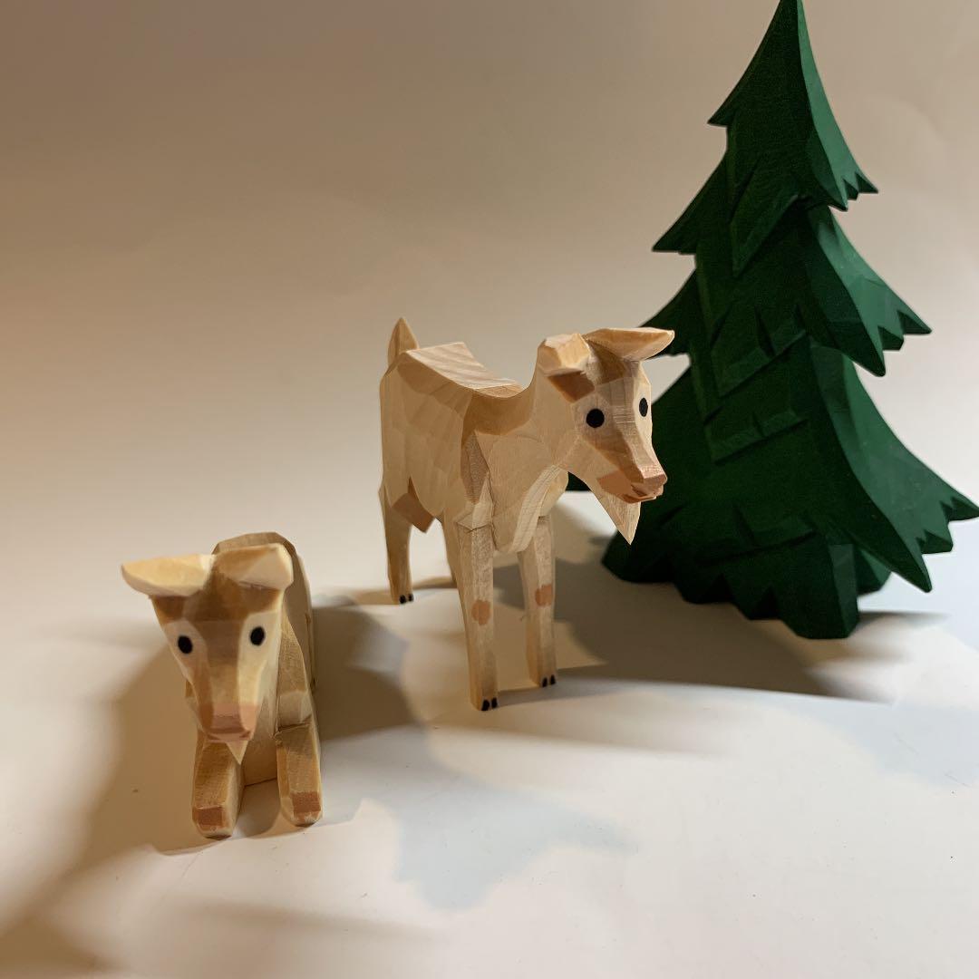 アトリエニキティキ   ドイツ　ハーン社　白ヤギ　立ちポーズ＆座りポーズ