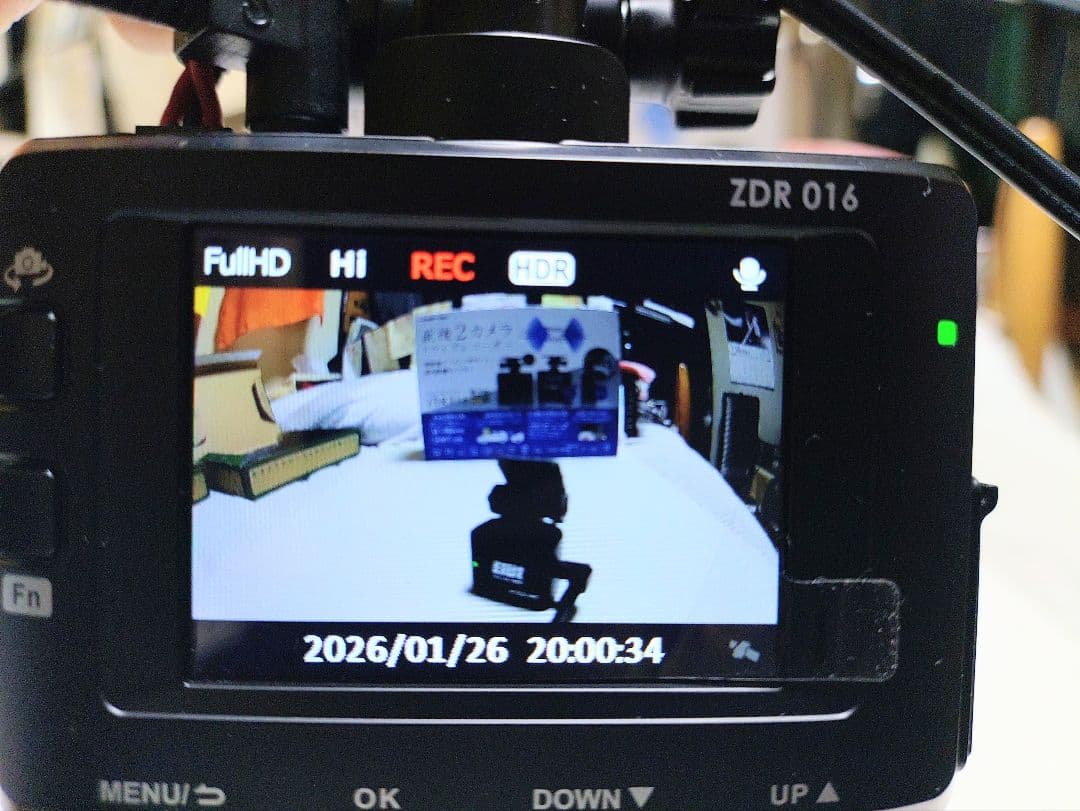 コムテックZDR-016型前後2カメラドライブレコーダー完全作動確認フルセット