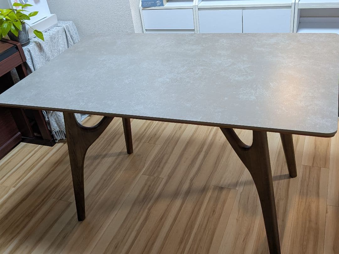 セラミック ダイニングテーブル(グレー艶消し)【130cm】♪̊̈♪̆̈