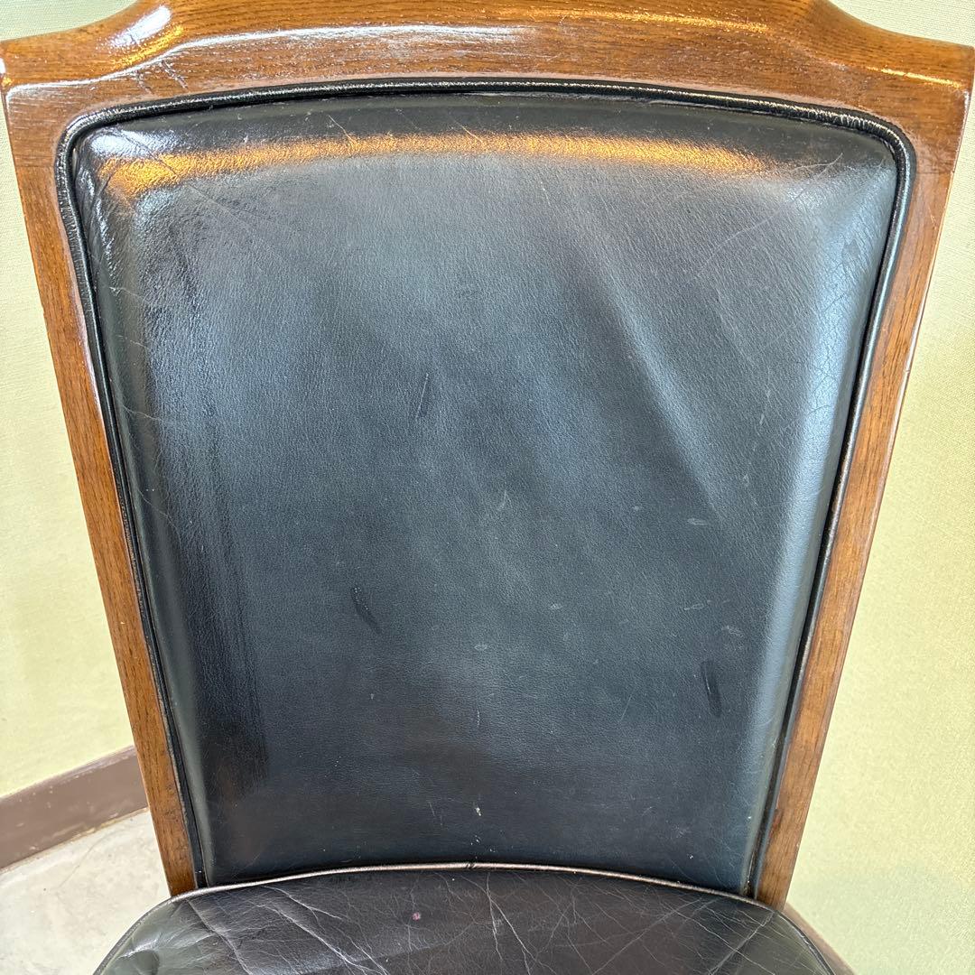 カリモク ダイニングチェア 1脚 本革 黒【domani】➀