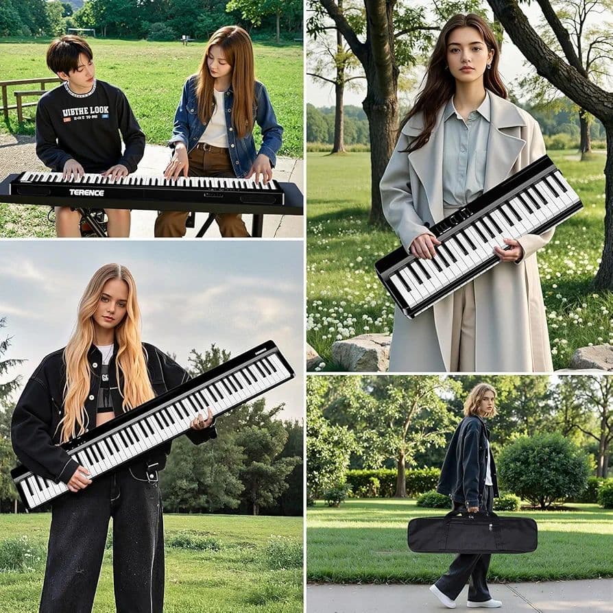 TERENCE 電子ピアノ 88鍵盤 折り畳み キーボード タッチレスポンス鍵盤