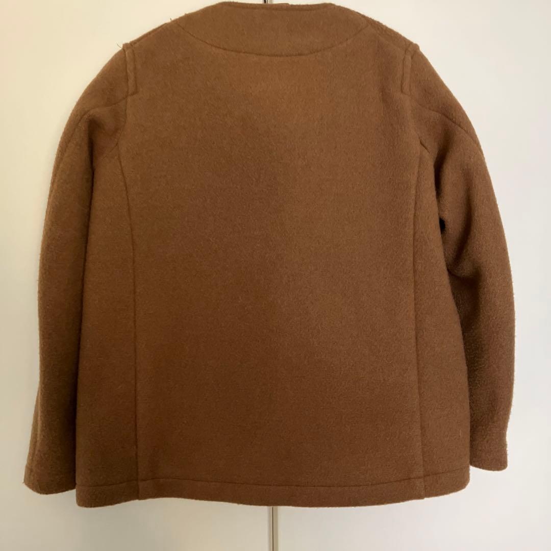 DANTON ダントン ノーカラー ジャケット コート キャメル サイズ34