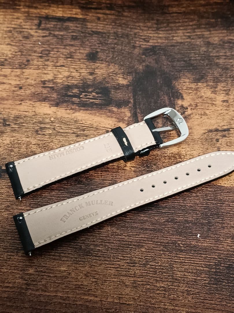 フランク・ミュラー 純正レザーベルト カーフ　黒　純正尾錠付き　美品