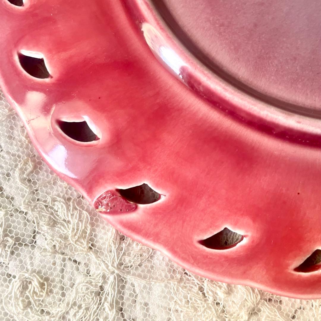 すずらんプレートピンク　ヴィレロイ＆ボッホ　バルボティーヌ検フランスアンティーク