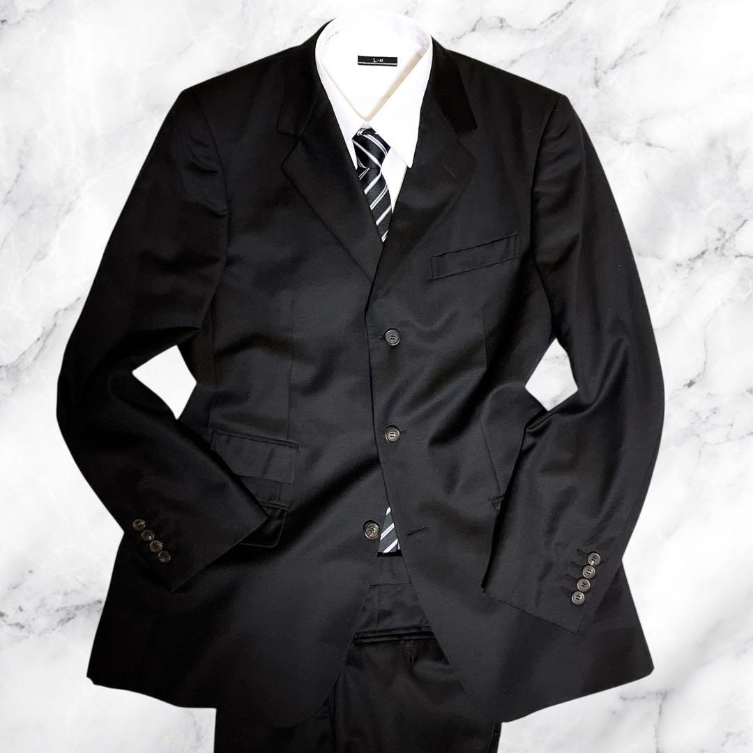 極美品☆GUCCI☆グッチ☆スーツセットアップ☆ブラック☆裏地モスグリーン☆50