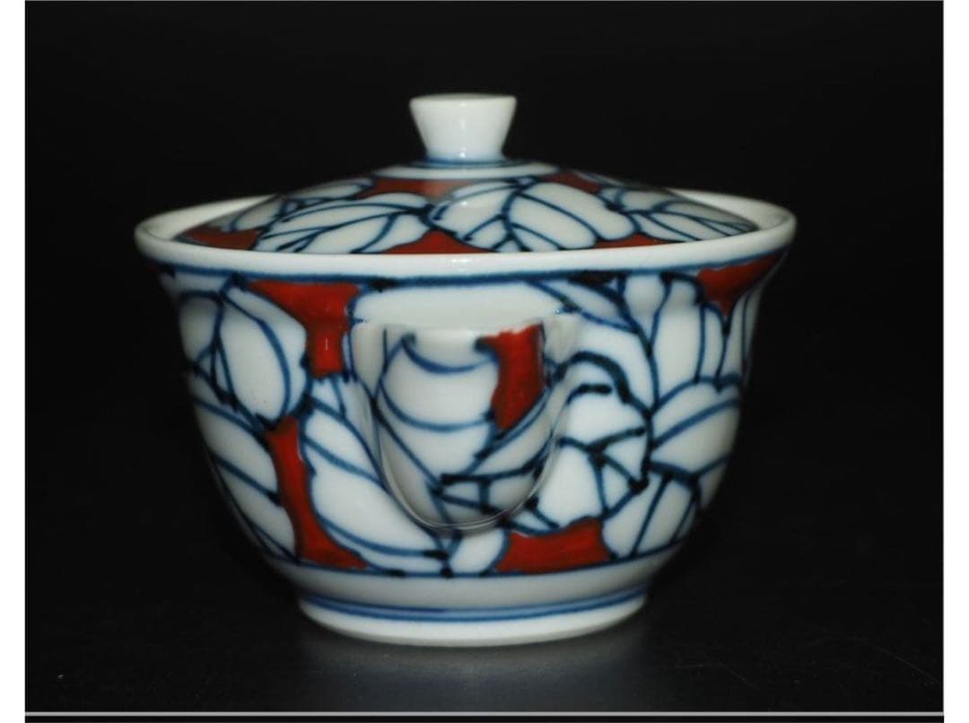 送料無料 京焼　七甫造　色絵青花玉露茶器揃　小振り・手描き・精巧作り　煎茶道具