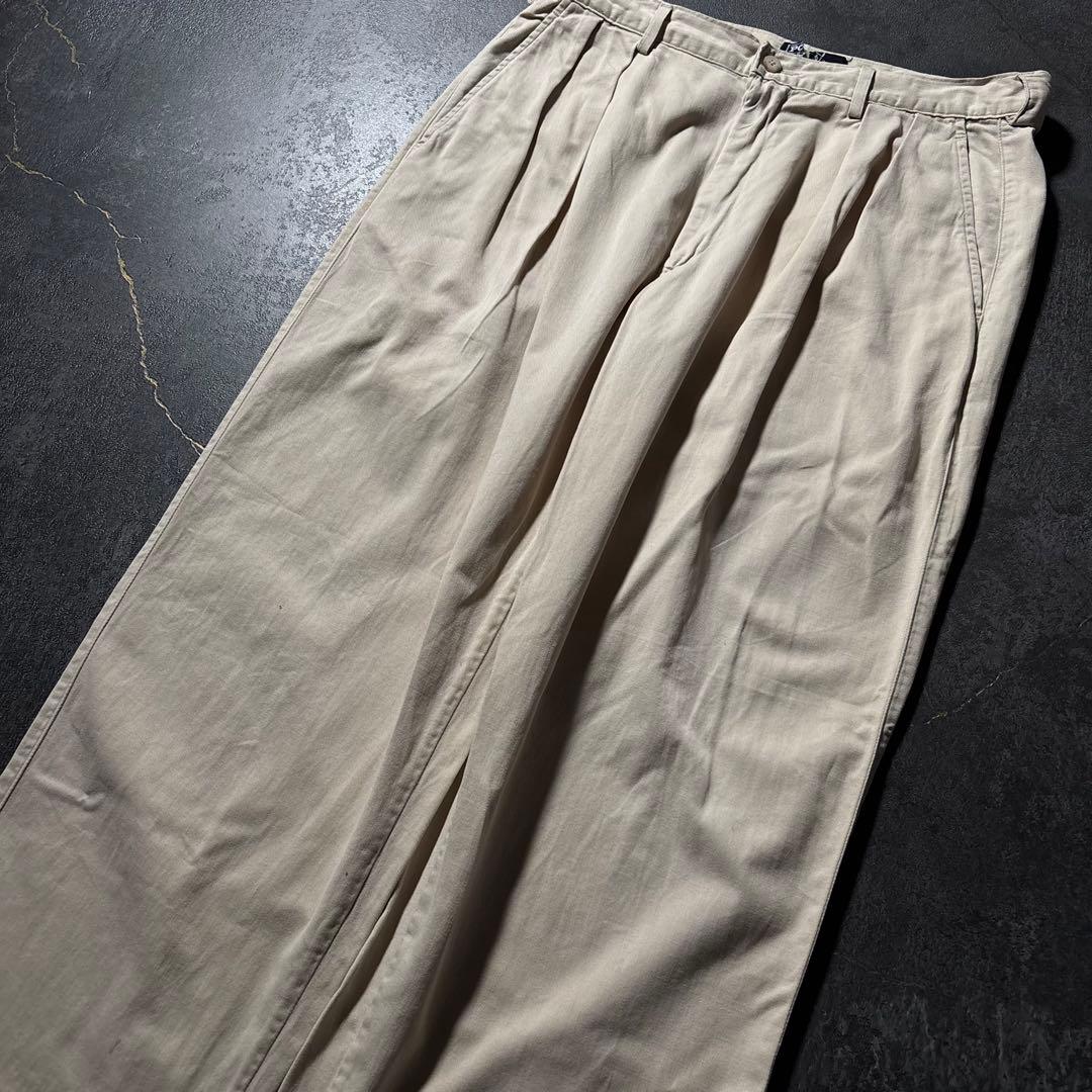 古着PolobyRalphLaurenポロチノUSA製アイボリーW33アメカジ