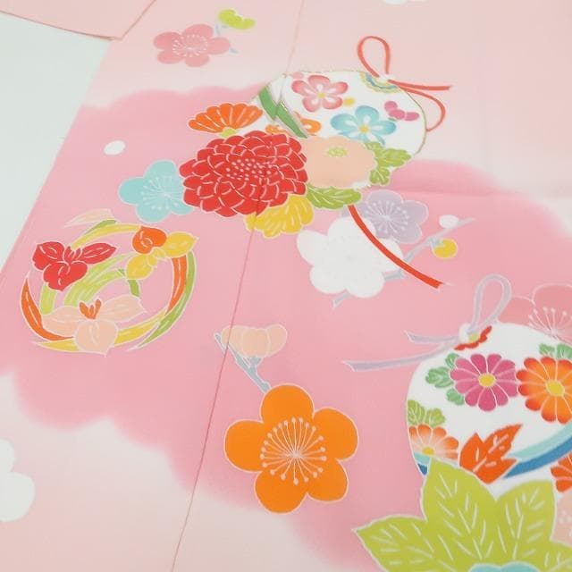 新品 仮絵羽 七五三 ７歳 女の子 ハーフ成人式 正絹 着物 四つ身 4637