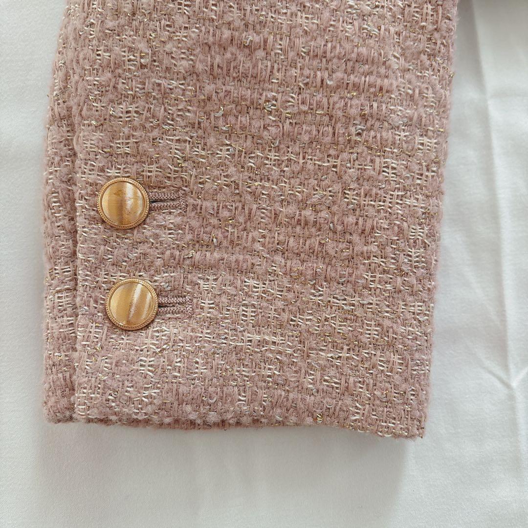 【新品】アプワイザーリッシェ　ツイードジャケット　ピンク　M