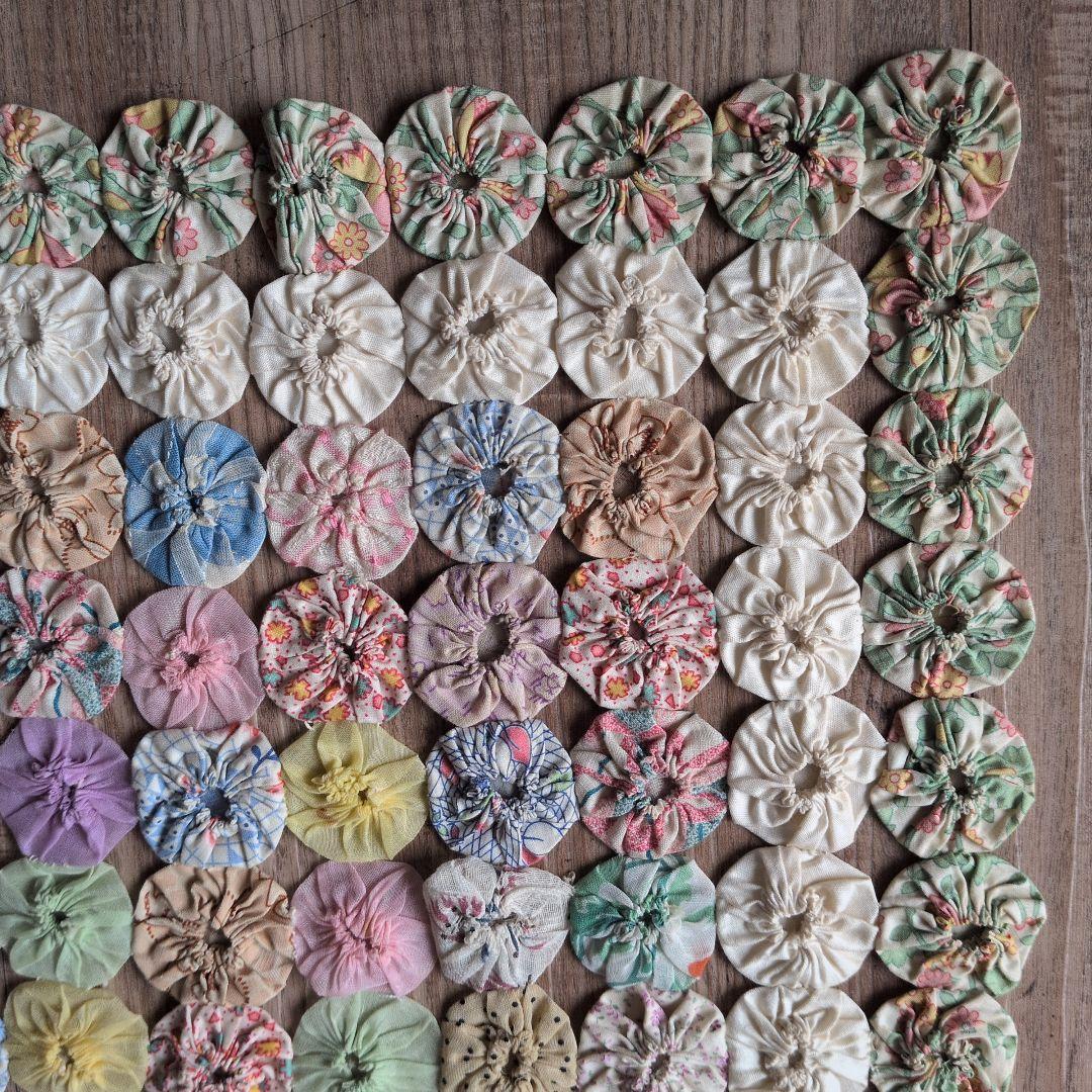 アンティーク ヨーヨーキルト ドイリー 41㎝×41㎝