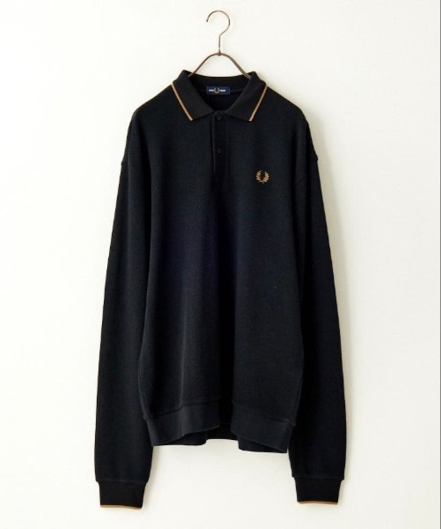 FRED PERRY 別注 ワンポイントロゴ刺繍 ロングスリーブポロシャツ