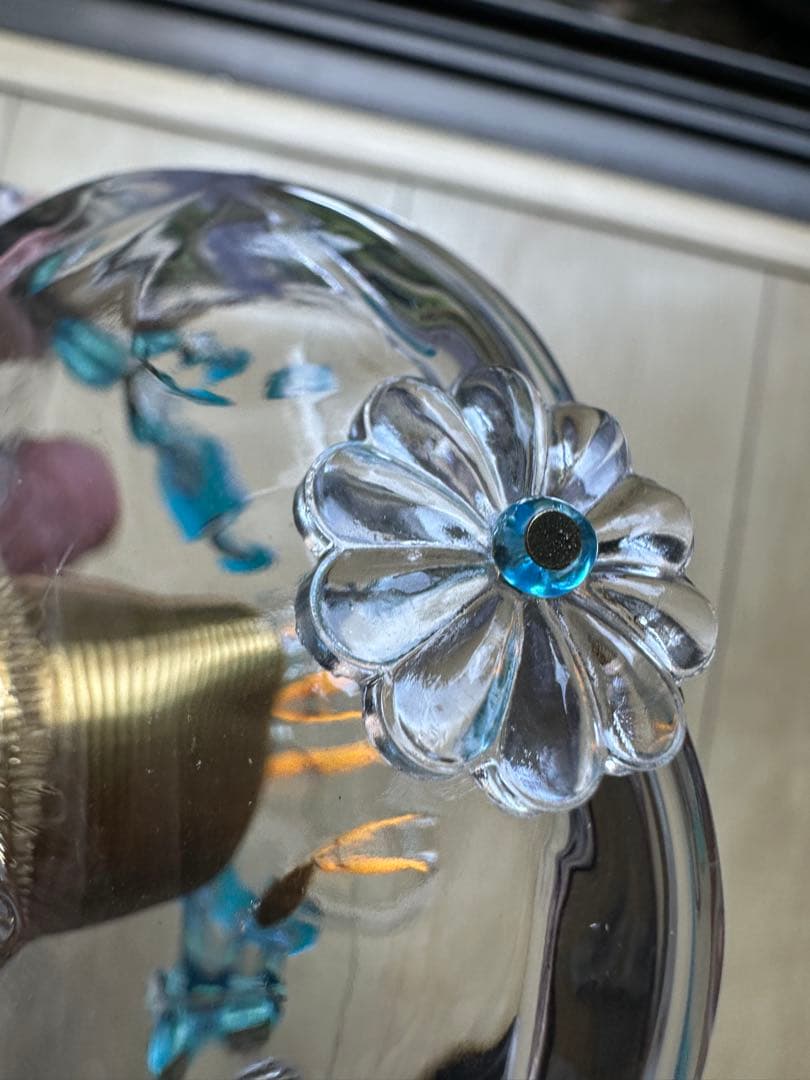 20's フランス アンティーク ブルームラーノガラスの可愛いミニシャンデリア