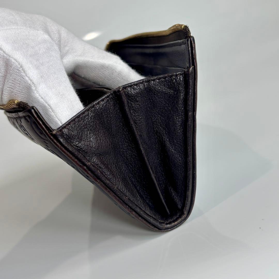 美品 GUCCI グッチ 長財布 L字 グッチシマ レザー ダークブラウン GG