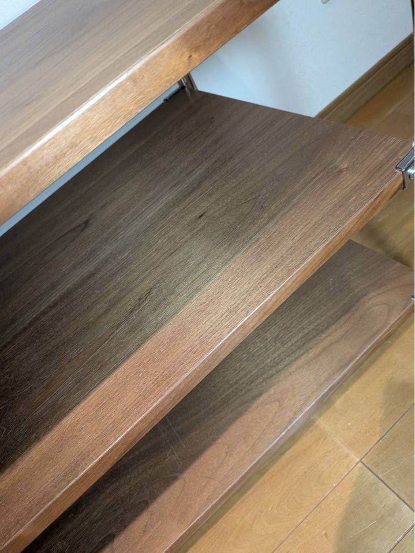 ■送料込■無印 ステンレスユニットシェルフ ウォールナット棚 収納 台