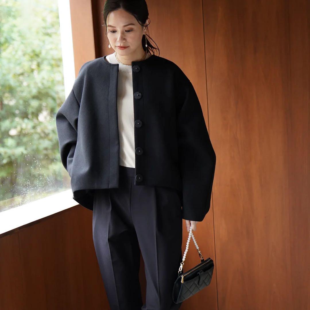 【美品】VIRINA ヴィリーナ メイシージャケット ノーカラージャケット　S