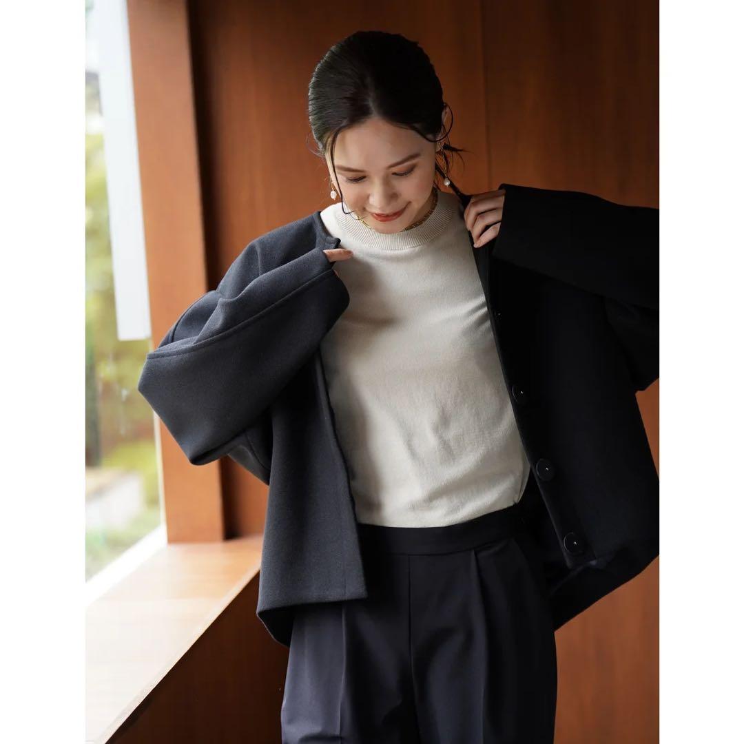 【美品】VIRINA ヴィリーナ メイシージャケット ノーカラージャケット　S